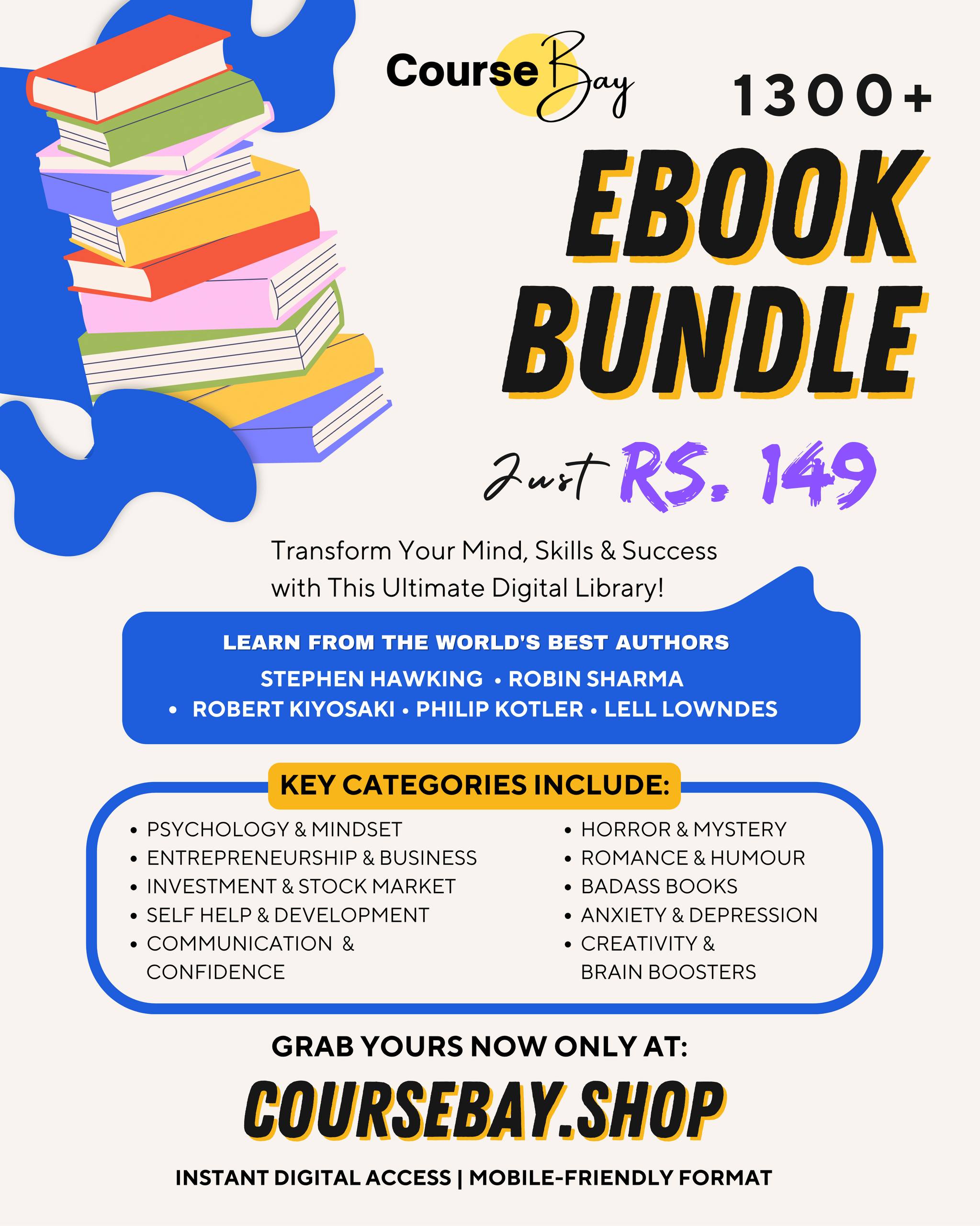 🔥 1300+ Life-Changing eBooks Bundle – Self Help, Business, Psychology, Finance & More (Digital Download)